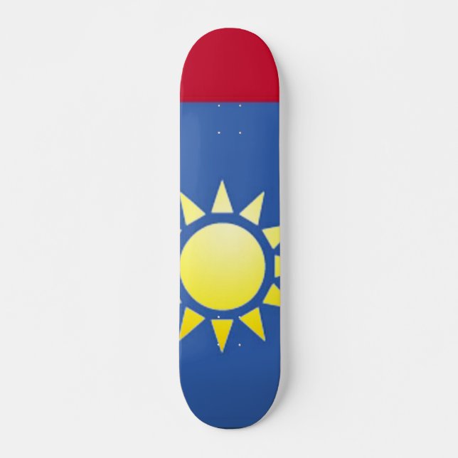 Skateboard flagga i Taiwans Gult Sol (Framsida)
