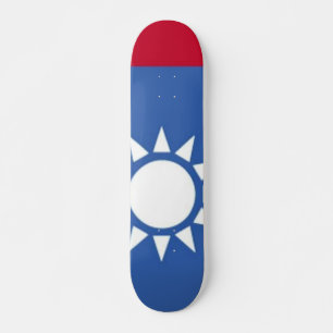 Skateboard flagga of Taiwan White Sol