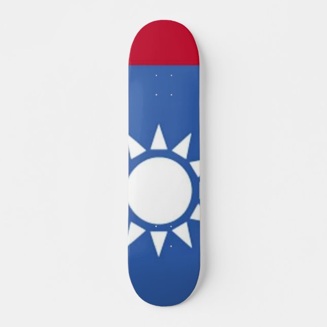 Skateboard flagga of Taiwan White Sol (Framsida)