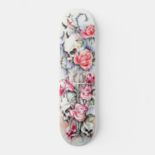Skateboard (Flower Skull Bird Kor Butterfly Deck S