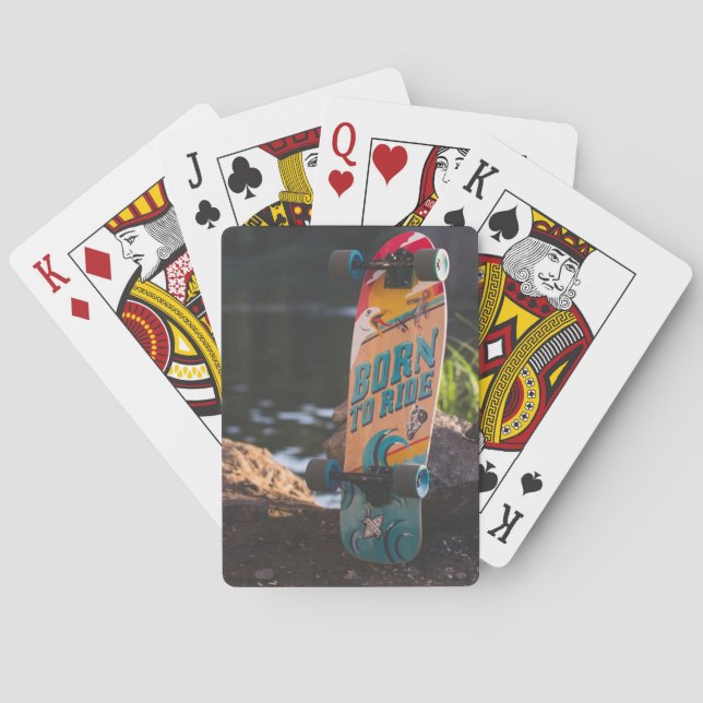 Skateboard, född till strand casinokort (Baksidan)