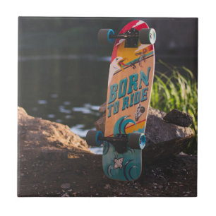 Skateboard, född till strand kakelplatta