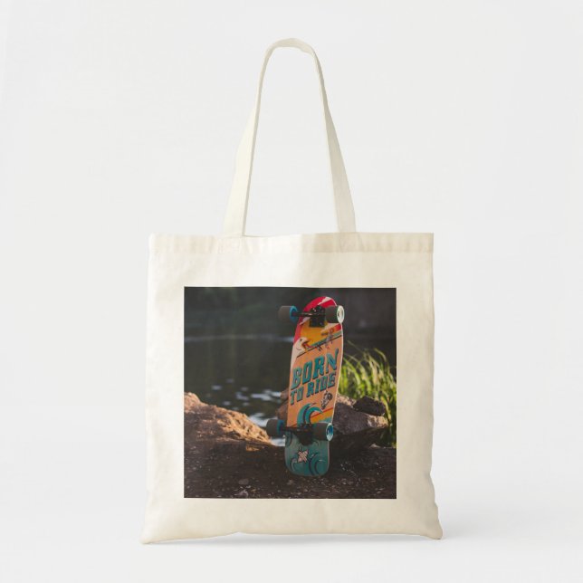 Skateboard, född till strand tygkasse (Framsidan)