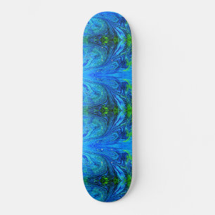 Skateboard för Abstrakt av Earthy Blue Grönt