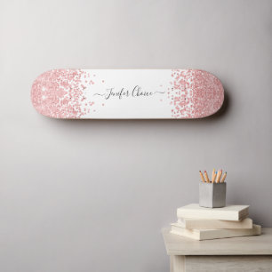 Skateboard för anpassat namn för Rosa-övertoning