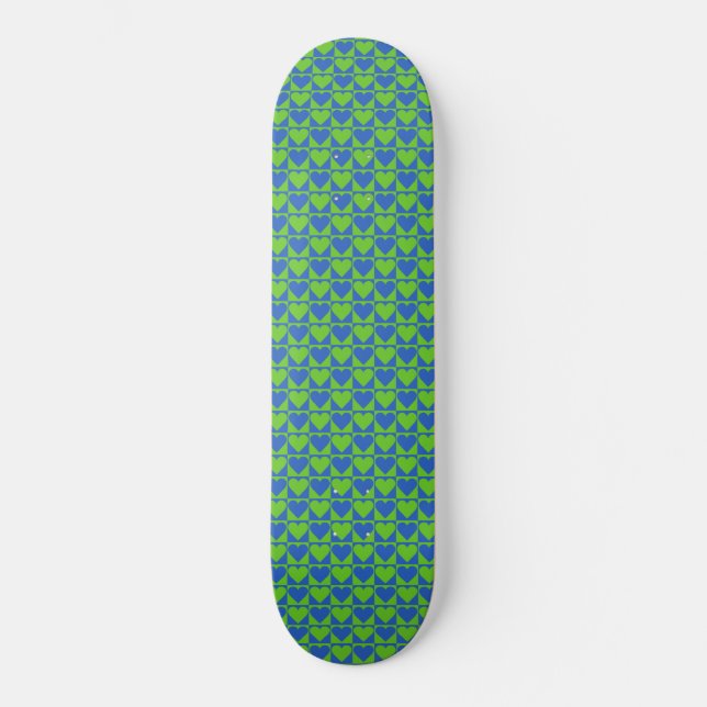 Skateboard för anpassningsbar av Blue-/Limeart-Mön (Framsida)