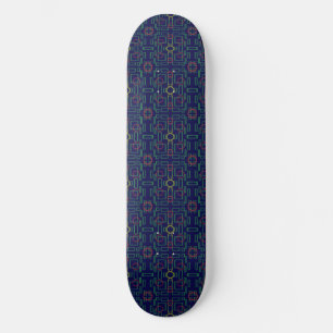 Skateboard för blå geometriska kvadrater