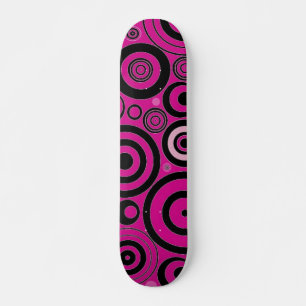 Skateboard för Black & Rosa Circles Bräda 19,5 Cm