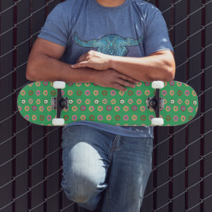 Skateboard för blandade Donuts Mönster Namn Grönt