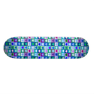 Skateboard för blått- och lilahjärtaflickor bräda 20,5 cm