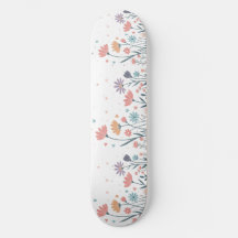 Skateboard för Blommigt av vattenfärg
