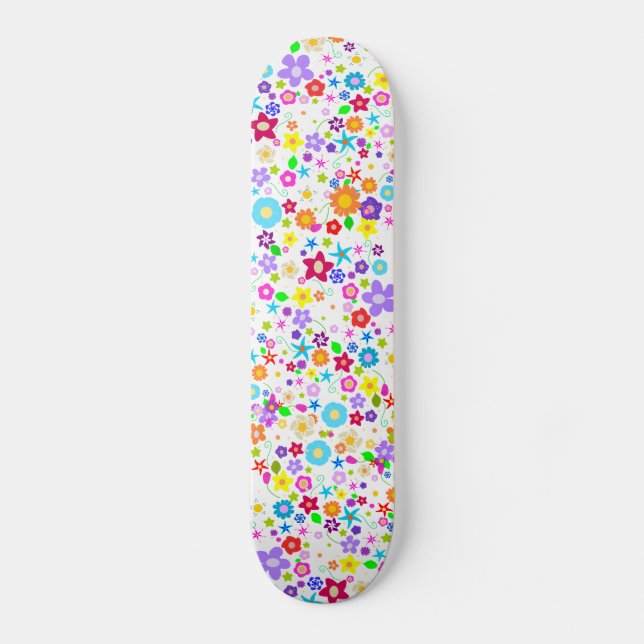 Skateboard för blommigt Blommor mönster Girls (Framsida)
