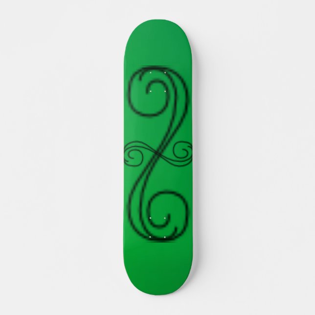 Skateboard för böjd Linjer grönt (Framsida)