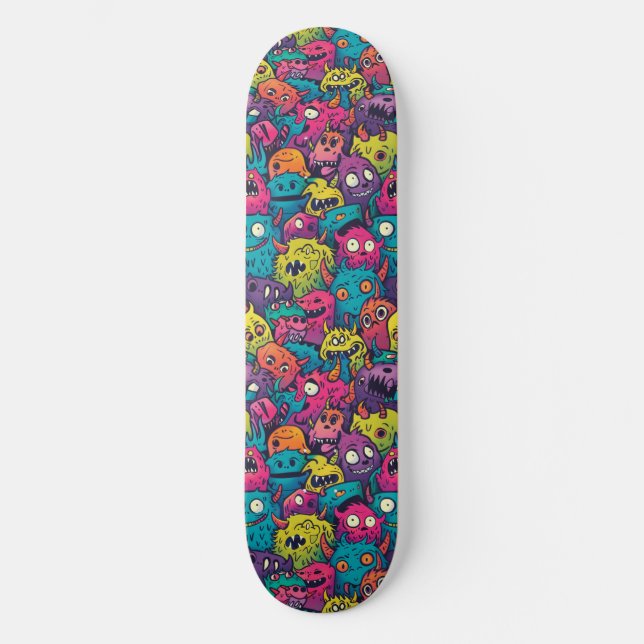 Skateboard för coola Tecknad Monsters (Framsida)