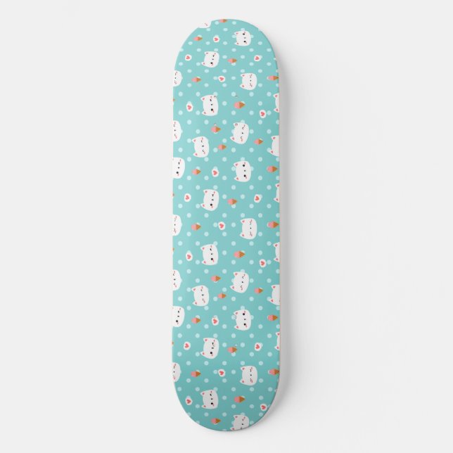 Skateboard for Cute Cat and Ice Cream Mönster (Framsida)