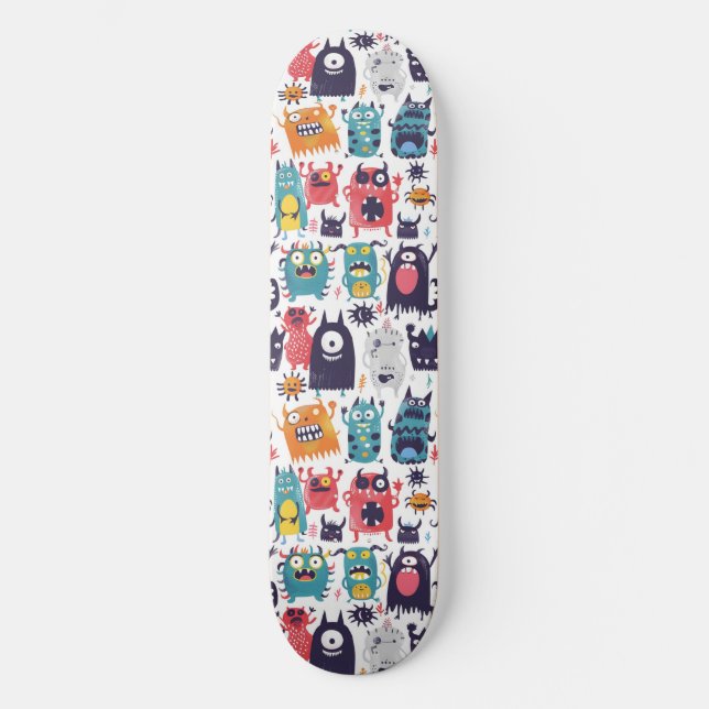 Skateboard för cute Tecknad Monsters (Framsida)