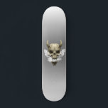 Skateboard för demon Skull-rökning<br><div class="desc">Den här designen kan vara personlig genom att välja anpassningsalternativet för att lägga till text eller göra andra ändringar. Om den här produkten har möjlighet att överföra designen till en annan artikel ska du vid behov justera designen så att den passar. Kontakta mig på colorflowcreations@gmail.com om du vill ha den...</div>