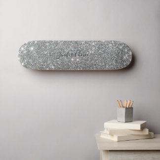 Skateboard för eget namn för elegant Glitter