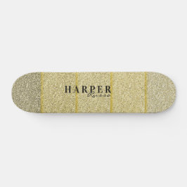 Skateboard för eget namn för elegant Golden Glitte
