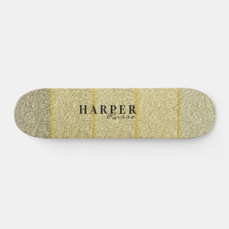 Skateboard för eget namn för elegant Golden Glitte