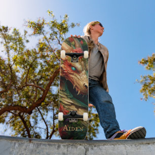 Skateboard för eget namn för Fantasy Dragon