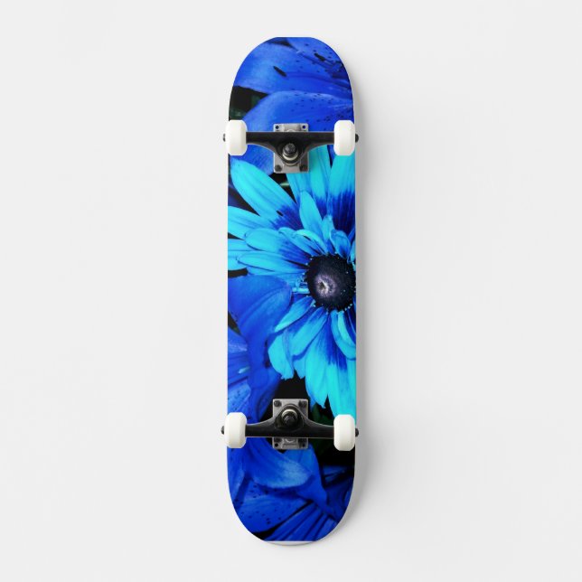 Skateboard för elektriskt Blåa blommor (Framsida)