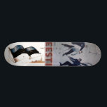 Skateboard för estniska vinterspel<br><div class="desc">Skateboard är en blandning av två berömdar bilder från Axel Roosman. Ett vinterspel poster och Estlands första nationella vykort av flagga.</div>