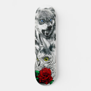 Skateboard för färgad Varg Uggla Ro