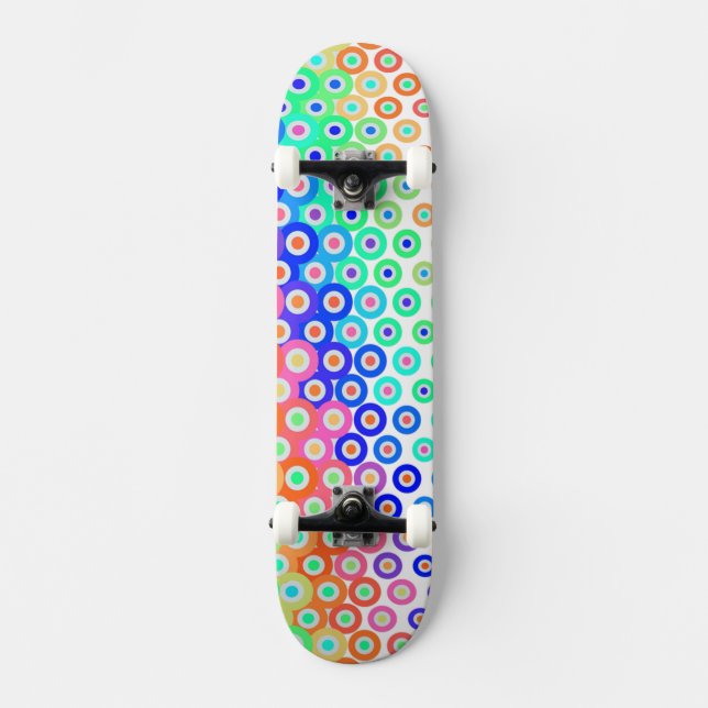 Skateboard för färgade Retrocirklar (Framsida)