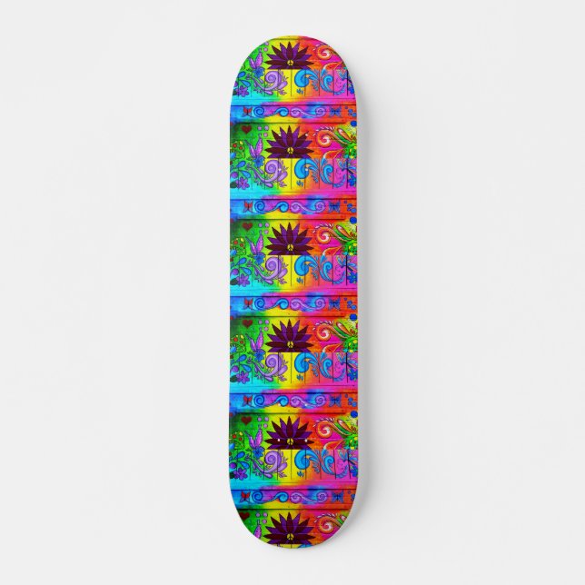 skateboard för färger för 70-talhippie psychedelic (Framsida)