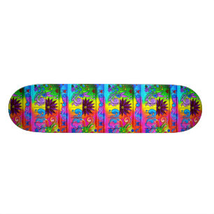 skateboard för färger för 70-talhippie psychedelic