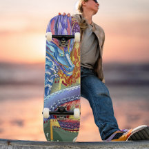 Skateboard för flera färgader med flygande legenda