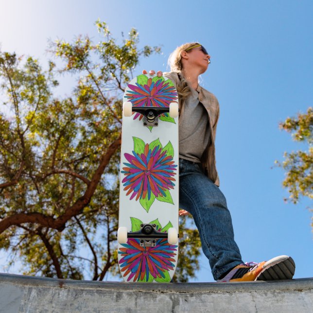 Skateboard for Girls, färgade blommor (Utomhus 1)