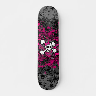 Skateboard för Girly Skull & Crossbone Bräda 21,5 Cm