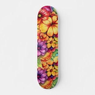 Skateboard för Girly Tropical Blommigt