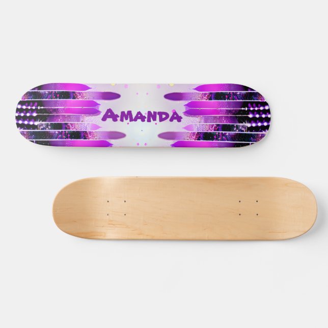 Skateboard för glitter Dricks Girly Namn Personlig (Horz)