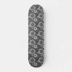 Skateboard för grått blommigt