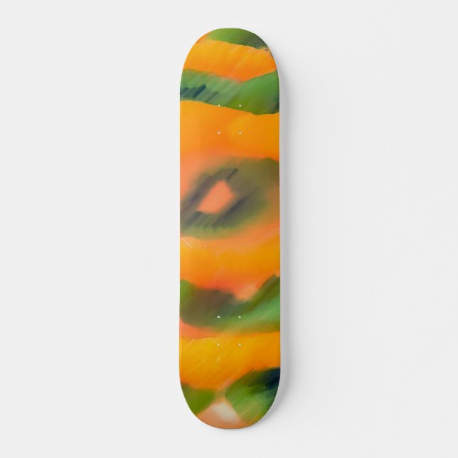 Skateboard för Grönt av orange (Framsida)