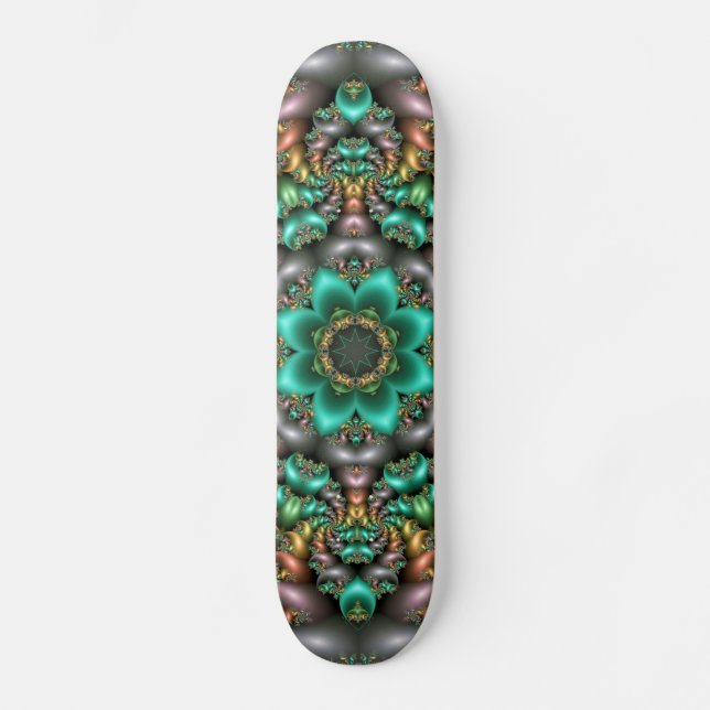 Skateboard för grönt-blommor (Framsida)