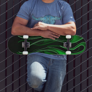 Skateboard för grönt Flames