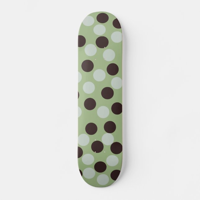 Skateboard för grönt och brunpolka bräda 21,5 cm (Framsida)