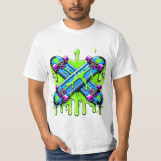 Skateboard för grönt t shirt