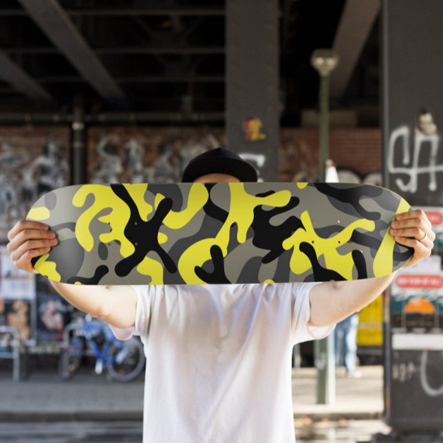 Skateboard för gult | Skateboard (Yellow Camo Skateboard Deck)