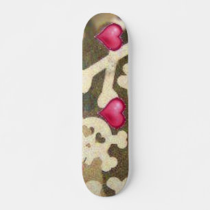 Skateboard för hjärta-/döskallarCamo Look Bräda 21,5 Cm