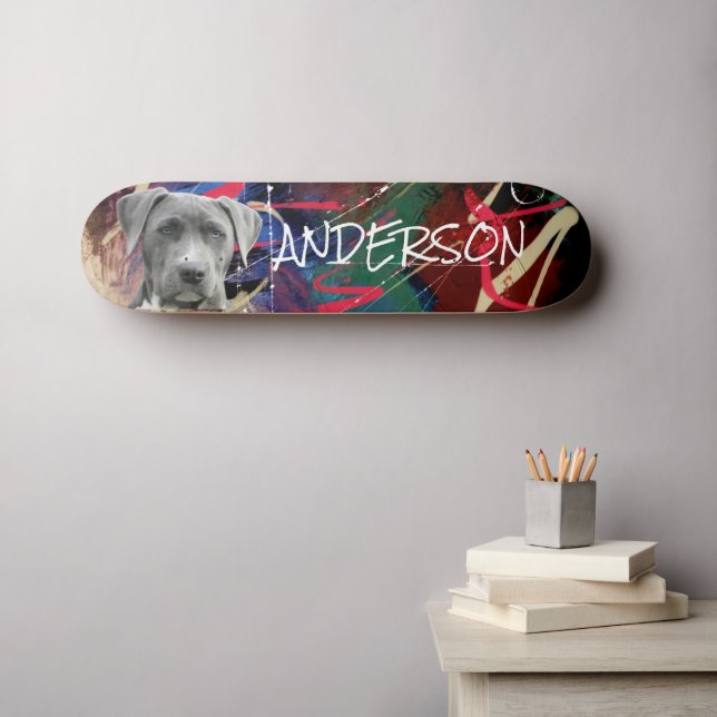 Skateboard för hund av personlig-familj (Väggkonst (Horz))