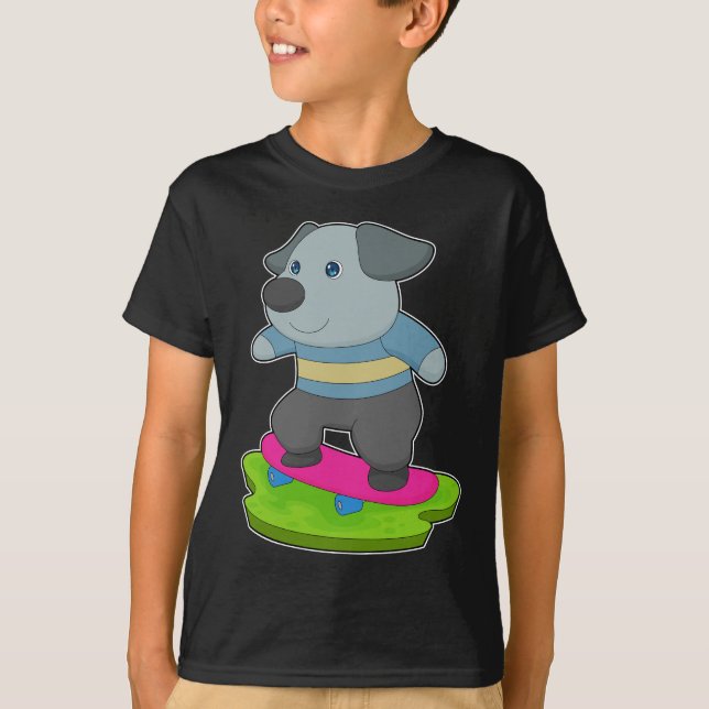 Skateboard för hund Skater T Shirt (Framsida)
