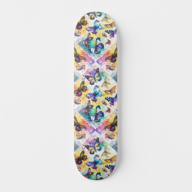 Skateboard för inspikat fjäril-kollage (Framsida)