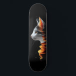 Skateboard för kattdjur Elegance<br><div class="desc">Skateboard Deck "Kattdjur Elegance" Skateboard Dek Denna inkapslande skateboarddäcksdesign har en stor kattprofil som återges i bedövande detalj mot en slimmad svart bakgrund. Kattdjurets blick är stabil och tankfull, med päls belyst av milda ljusgradienter. Det som verkligen skiljer denna utformning från den blomstrande, gyllene orangen, som plågar kattens nacke, påminner...</div>