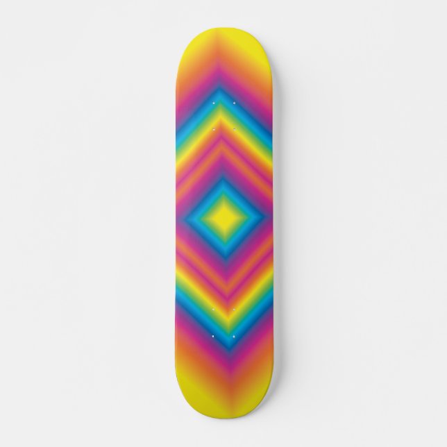 Skateboard för konstig Regnbågskvadrat (Framsida)