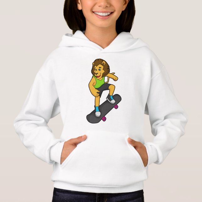 Skateboard för lejon Skater T Shirt (Framsida)